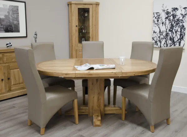 Deluxe Round Extending Table 1250+(1x550) - Image 3