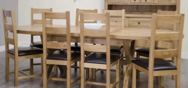 Deluxe X-leg Oval Extending Table