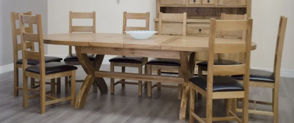 Deluxe X-leg Oval Extending Table - Image 2