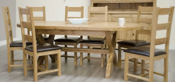 Deluxe X-leg Oval Extending Table - Image 3