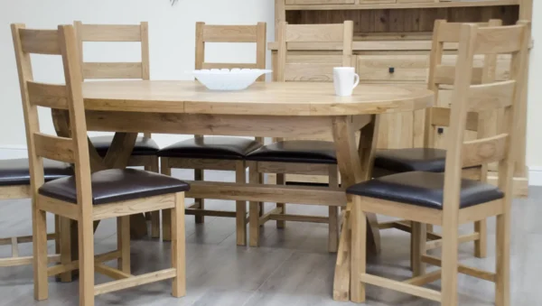 Deluxe X-leg Oval Extending Table - Image 4