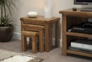 Rustic Oak Nest of Tables