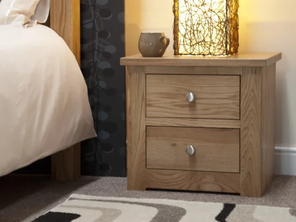 Torino 2 Drawer Narrow Bedside Cabinet - Image 2