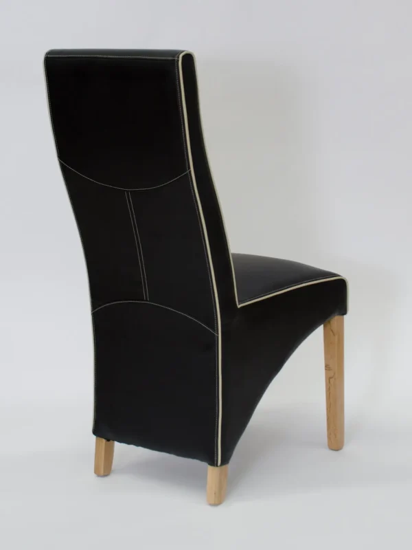 Wave Noir/Bone Contrast piping Dining Chair - Image 2