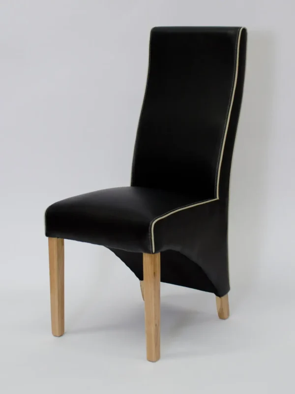 Wave Noir/Bone Contrast piping Dining Chair