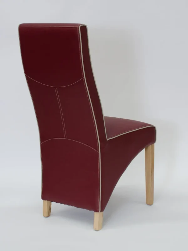 Wave Ruby/Bone Contrast piping Dining Chair - Image 2
