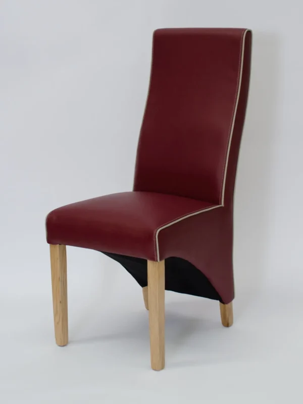 Wave Ruby/Bone Contrast piping Dining Chair