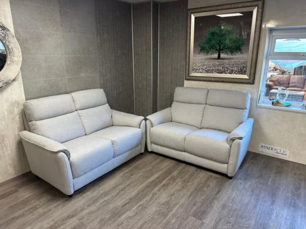 HTL Turin Fabric 2 & 2 Seater Sofa Set  In A BXS Silver - Grey Fabric - Image 4