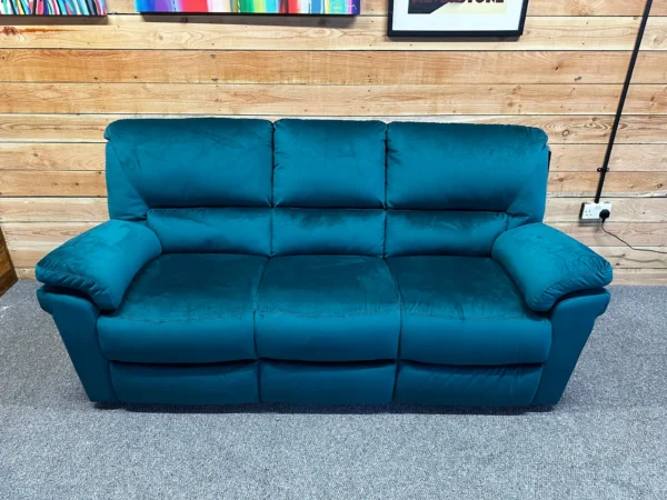 Italia New Trend Teal Fabric 3 Seater sofa & Armchair Set - Image 4