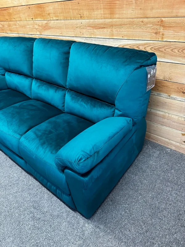 Italia New Trend Teal Fabric 3 Seater sofa & Armchair Set - Image 2