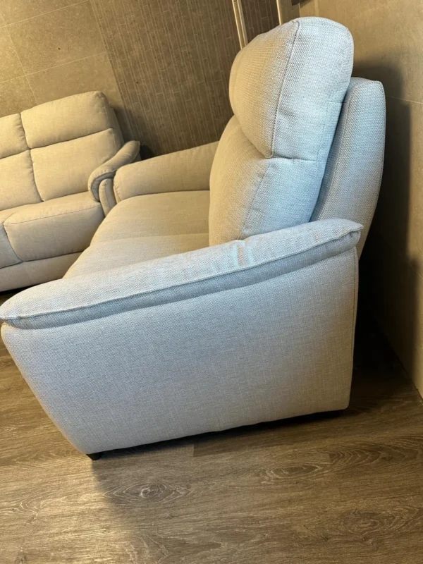 HTL Turin Fabric 2 & 2 Seater Sofa Set  In A BXS Silver - Grey Fabric - Image 3