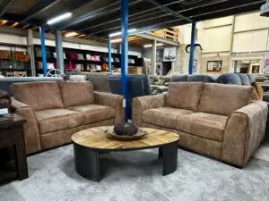 Sofology Mazzini Utah Leather 2 & 2 Seater Sofa Set – Natural Luxury That Ages Beautifully