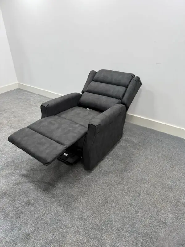 Nikoleta Charcoal Grey Endurance Fabric Duel Motor Power Rise & Recliner Armchair - Image 8