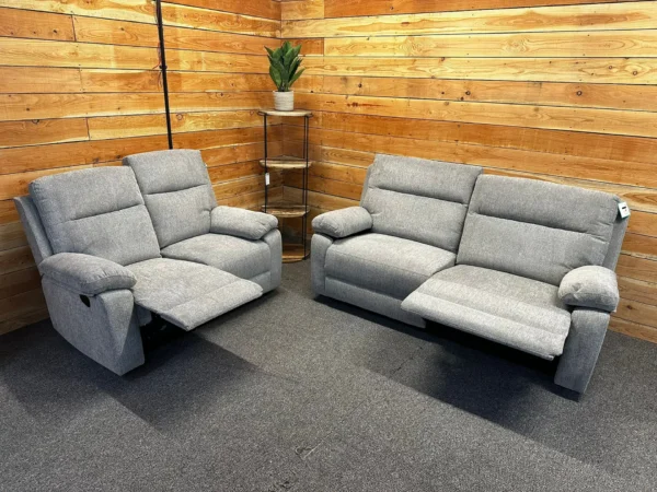 The Freya Sofa range / Collection In Light Grey Fabric Manual Recliners - Image 2