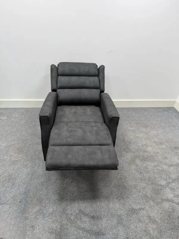 Nikoleta Charcoal Grey Endurance Fabric Duel Motor Power Rise & Recliner Armchair - Image 4