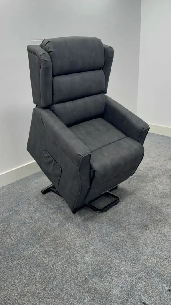 Nikoleta Charcoal Grey Endurance Fabric Duel Motor Power Rise & Recliner Armchair - Image 7