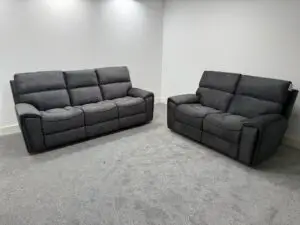 Jackson Grey Soft Touch Fabric Sofa Range Power Recliners