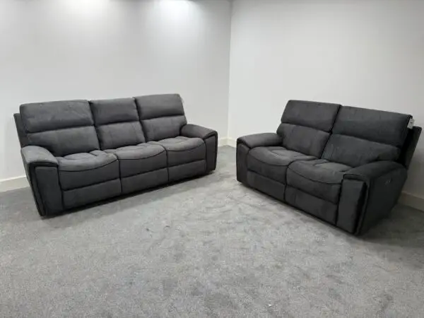 Jackson Grey Soft Touch Fabric Sofa Range Power Recliners