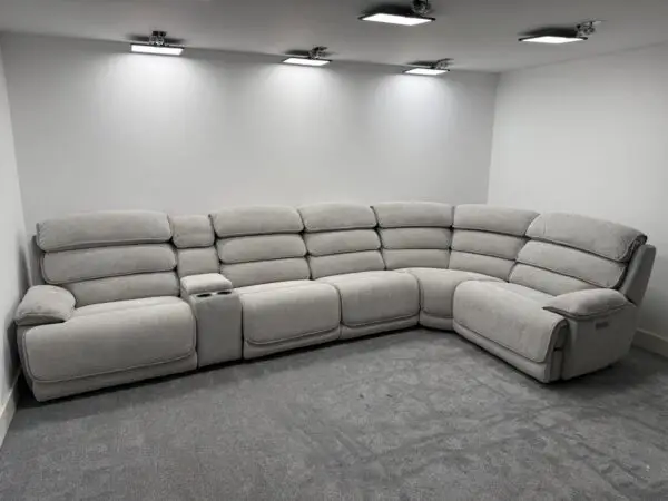 DFS Lakelyn Express Fog fabric Modular Corner Sofa Duel Recliner RRP £3199 - Image 9