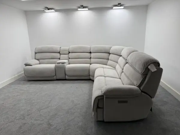 DFS Lakelyn Express Fog fabric Modular Corner Sofa Duel Recliner RRP £3199 - Image 3