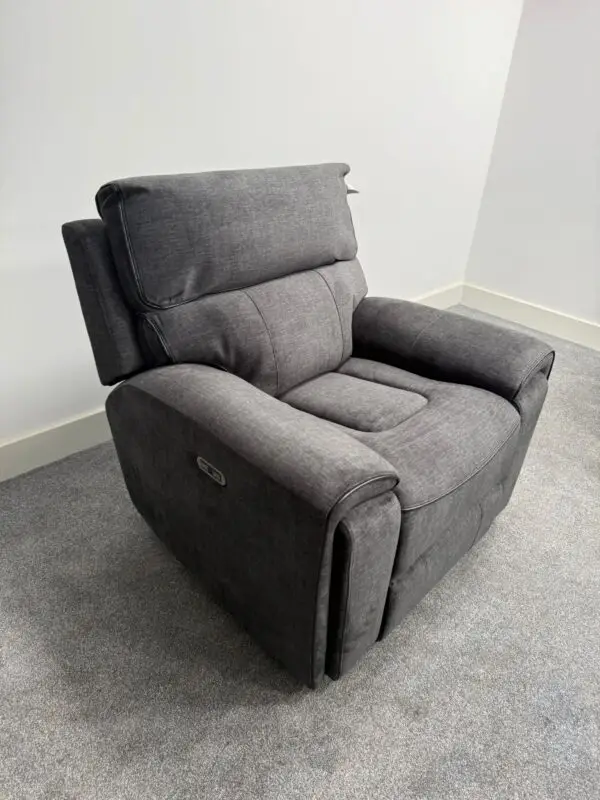 Jackson Grey Soft Touch Fabric Sofa Range Power Recliners - Image 4