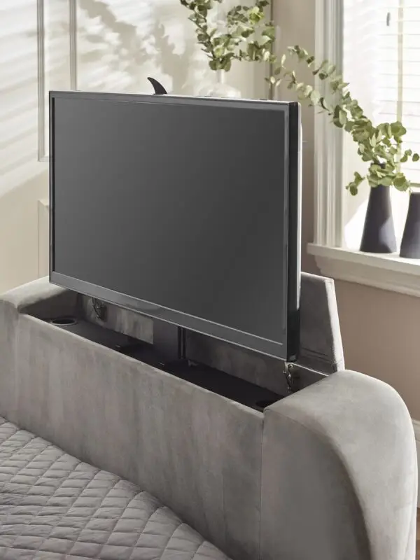 Clara Ottoman TV Bed 135cm - Light Grey - Image 18