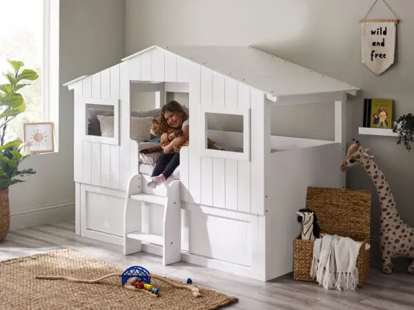 Acorn Treehouse Midsleeper & Storage Unit - White - Image 5