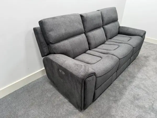 Jackson Grey Soft Touch Fabric Sofa Range Power Recliners - Image 2