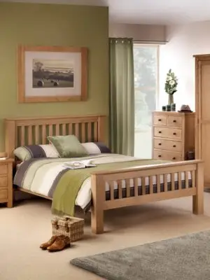 Amsterdam Oak High Footend 150cm King Bed