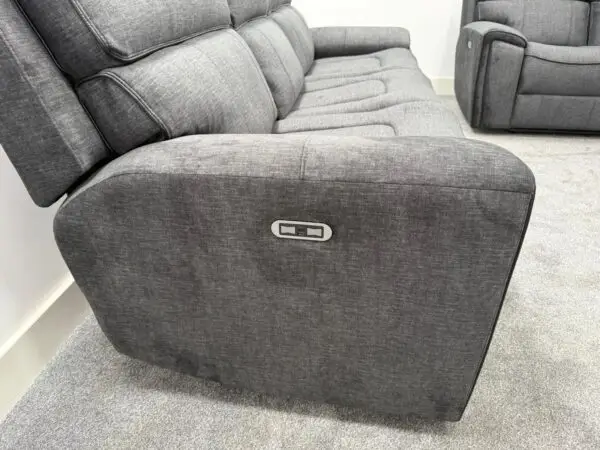 Jackson Grey Soft Touch Fabric Sofa Range Power Recliners - Image 3