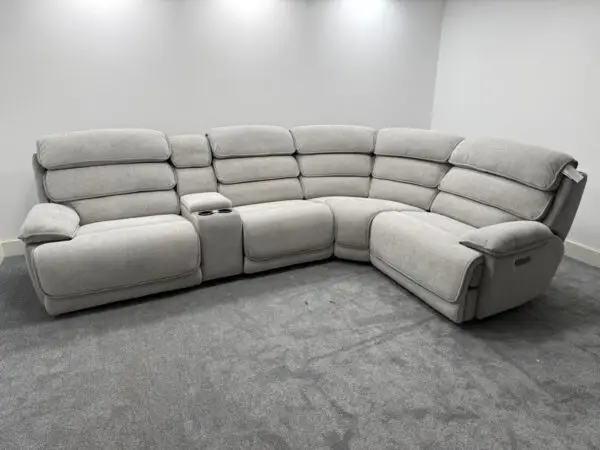 DFS Lakelyn Express Fog fabric Modular Corner Sofa Duel Recliner RRP £3199 - Image 4