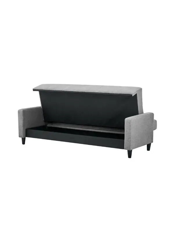 Alfie 3 Seater Grey Linen Storage Sofabed - Image 8