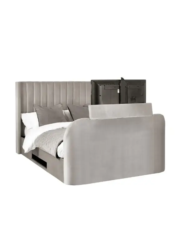 Clara Ottoman TV Bed 135cm - Light Grey - Image 6