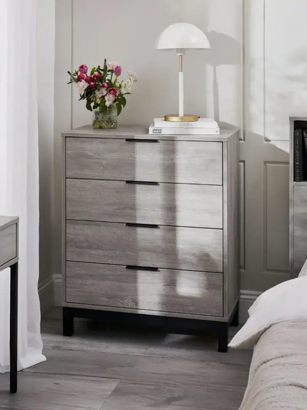 Bali 4 Drawer Chest - Grey Oak