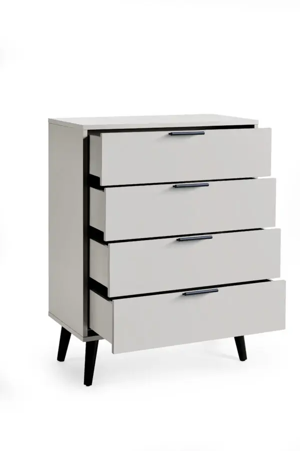Alba 4 Drawer Wide Chest - Silk Grey - Image 3