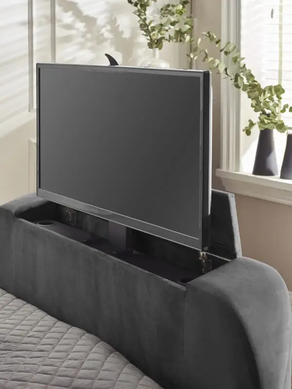 Clara Ottoman TV Bed 150cm - Dark Grey - Image 18