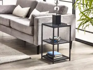 Chicago Tall Narrow Side Table Smoked Glass