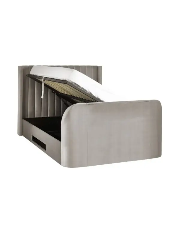 Clara Ottoman TV Bed 135cm - Light Grey - Image 8