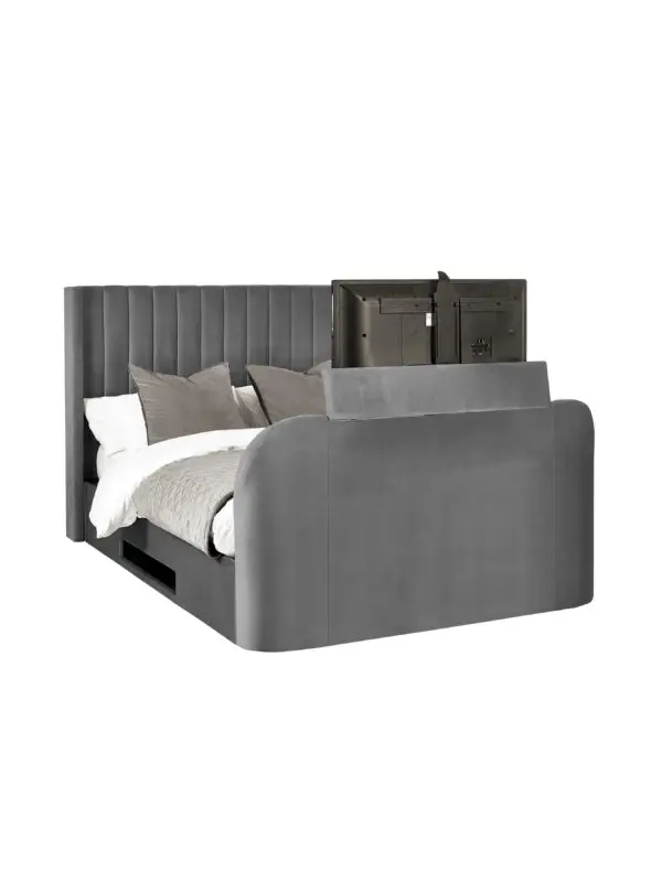 Clara Ottoman TV Bed 150cm - Dark Grey - Image 6