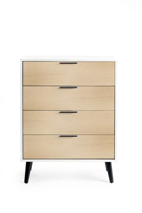 Alba 4 Drawer Wide Chest - White/Oak - Image 4