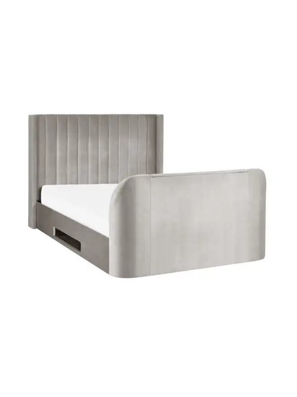 Clara Ottoman TV Bed 150cm - Light Grey - Image 7