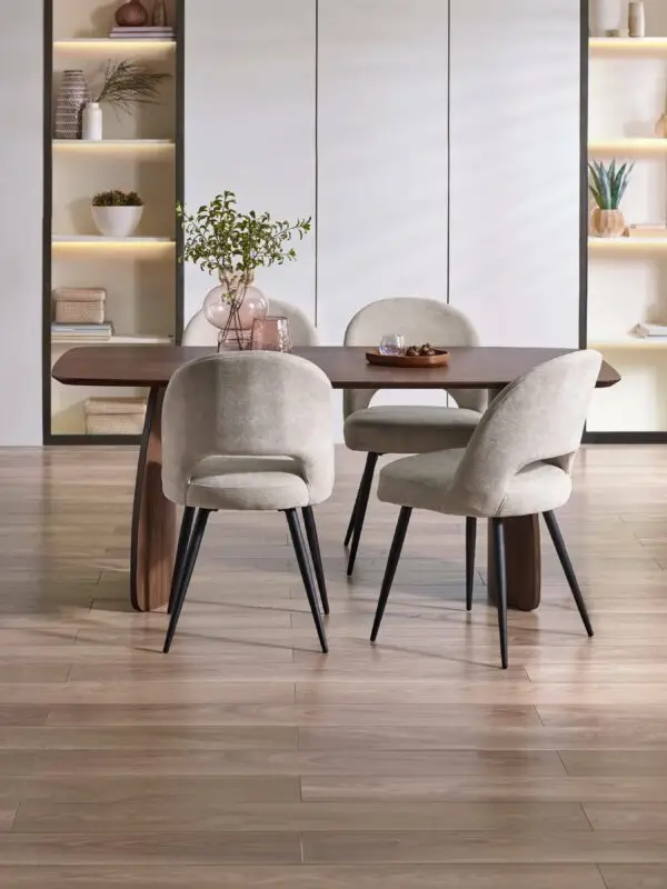 Artemis Curved Leg Walnut Dining Table - Image 16