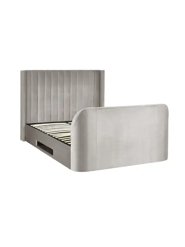 Clara Ottoman TV Bed 135cm - Light Grey - Image 9