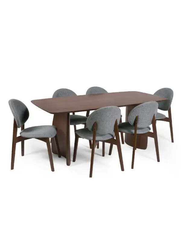 Artemis Curved Leg Walnut Dining Table - Image 12