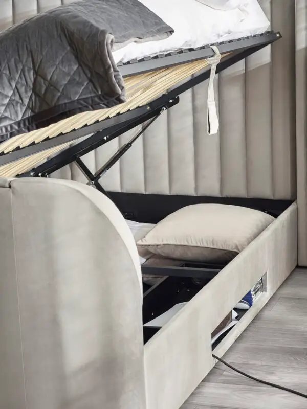 Clara Ottoman TV Bed 135cm - Light Grey - Image 22