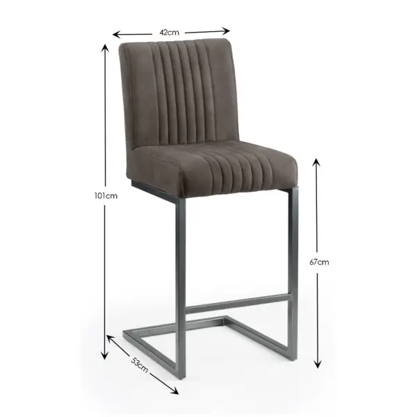 Set Of 2 Brooklyn Barstools - Charcoal Grey - Image 4